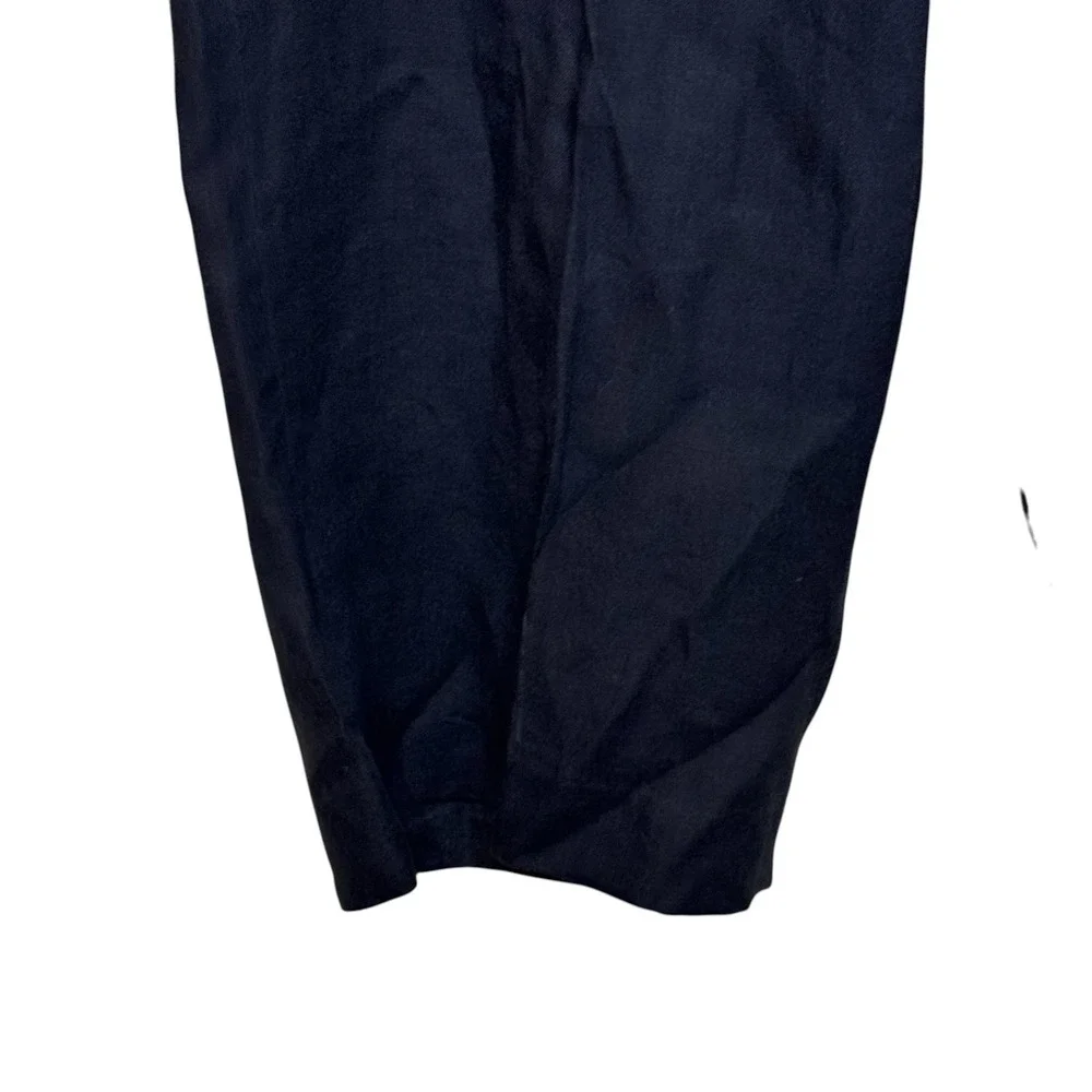 Ralph Lauren Purple Label Women's Pants 100% Wide Leg Elastic Waist Navy 32X29